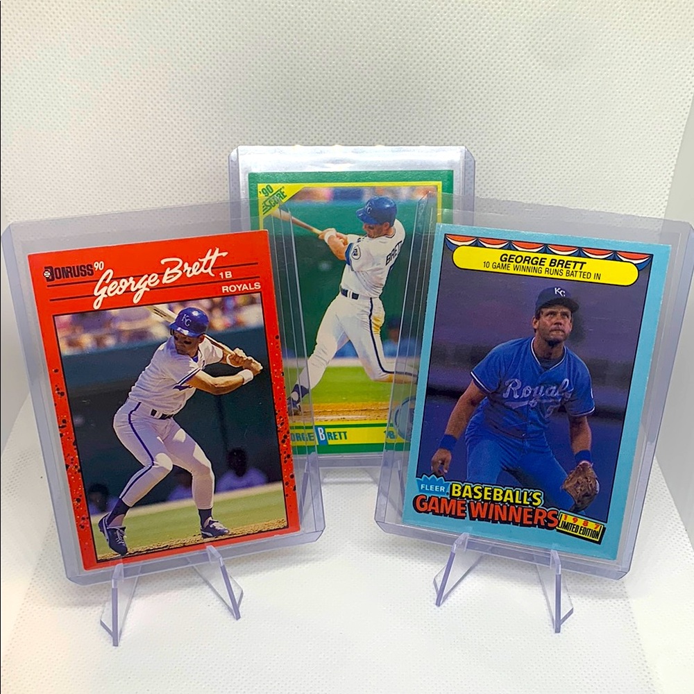 George Brett Kansas City Royals MLB Baseball Cards In Cases Perfect Condition